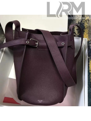 Celine Big Bag Bucket Bag With Long Strap in Grained Calfskin Oak Blood 2018