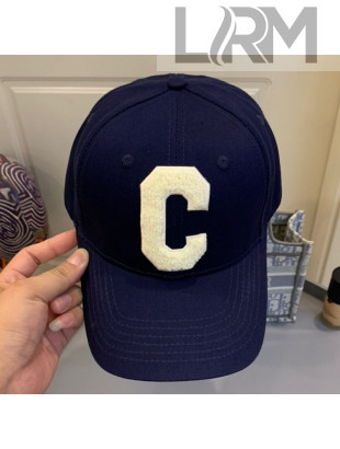 Celine Canvas C Baseball Hat Blue 2021