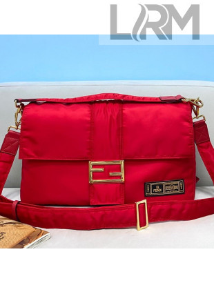Fendi Men's Baguette Nylon Large Bag Red 2021