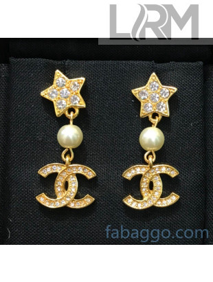Chanel Stars & Crystal Short Earrings CE2081416 2020