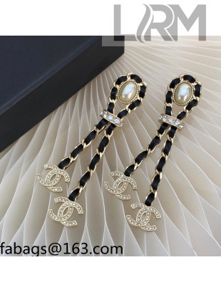 Chanel Leather and Chain Earrings 2021 100861