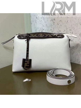 Fendi Leather Boston By The Way Regular Bag with FF Motif White 2019