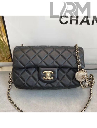 Chanel Quilted Leather Flap Bag with Crystal Ball AS1787 Black 2020