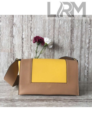 Celine Medium Frame Shoulder Bag in Smooth Calfskin 43343 Brown/Yellow 2018