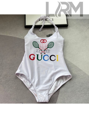 Gucci One-Piece Flower Swimwear GS12 White 2021
