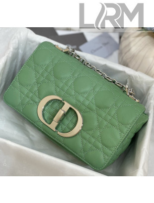 Dior Small Caro Chain Bag in Soft Cannage Calfskin Green 2021