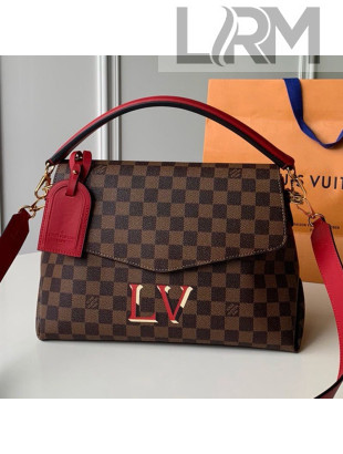 Louis Vuitton Damier Ebene Canvas LV Beaubourg MM Top Handle Bag N40176 Red 2019 
