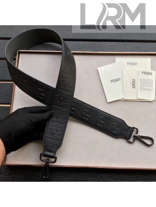 Fendi Embossed FF Leather Shoulder Strap For Men Black 2019