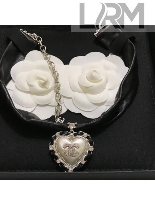Chanel Lambskin Heart Choker Necklace 2021 082534