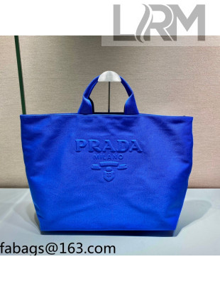 Prada Drill Fabric Tote Bag 2VG081 Blue 2021