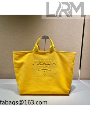 Prada Drill Fabric Tote Bag 2VG081 Sunny Yellow 2021