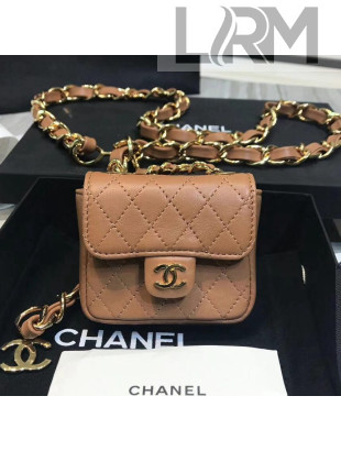 Chanel Quilting Lambskin Mini Waist Bag Brown 2019