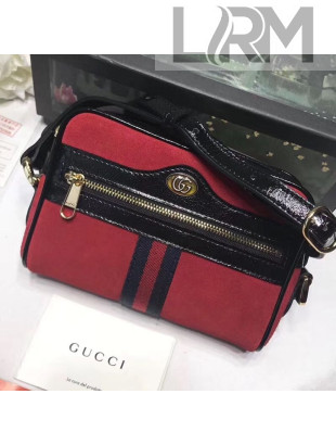 Gucci Ophidia Suede Mini Shoulder Bag 517350 Red 2019