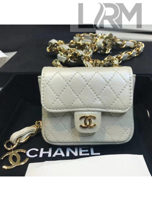 Chanel Quilting Lambskin Mini Waist Bag White 2019