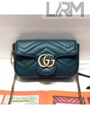 Gucci GG Marmont Matelassé Mini Shoulder Bag 446744 Green 