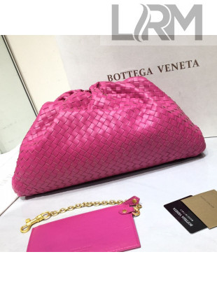 Bottega Veneta The Large Pouch Clutch in Woven Lambskin Pink 2020