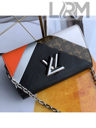 Louis Vuitton Twist Graphic Tape Chain Wallet WOC M67798 Black 2019