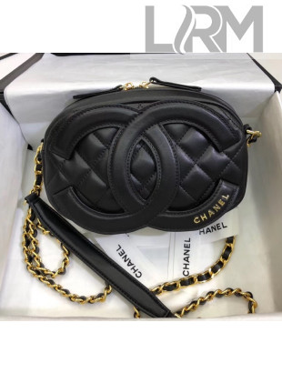 Chanel Lambskin Camera Case Clutch Bag With Big CC Logo AS1757 Black 2020