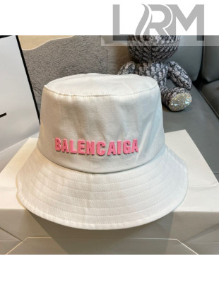 Balenciaga Canvas Bucket Hat White/Pink 2021