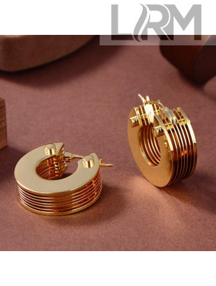 Bottega Veneta Round Earrings Gold 2021