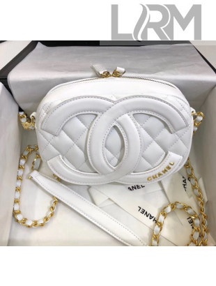 Chanel Lambskin Camera Case Clutch Bag With Big CC Logo AS1757 White 2020