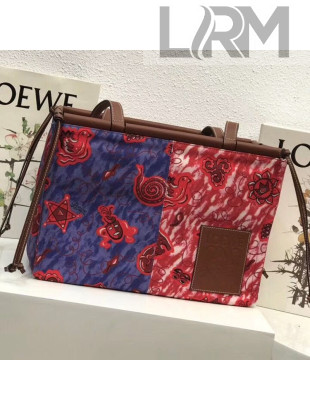 Loewe Cushion Tote Bag in Print Canvas Blue/Red 2019