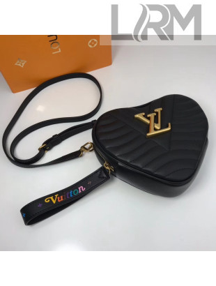 Louis Vuitton Calfskin Heart Bag New Wave Bag M52794 Black 2019