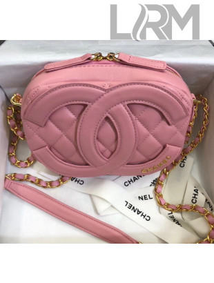 Chanel Lambskin Camera Case Clutch Bag With Big CC Logo AS1757 Pink 2020