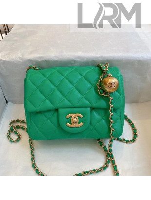 Chanel Lambskin & Gold-Tone Metal Flap Bag AS1786 Green 2020 TOP