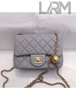 Chanel Lambskin & Gold-Tone Metal Flap Bag AS1786 Gray 2020 TOP