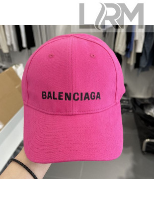 Balenciaga Logo Canvas Baseball Hat Pink 2021 18