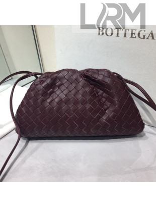 Bottega Veneta The Mini Pouch Crossbody Bag in Woven Lambskin Burgundy 2020 02