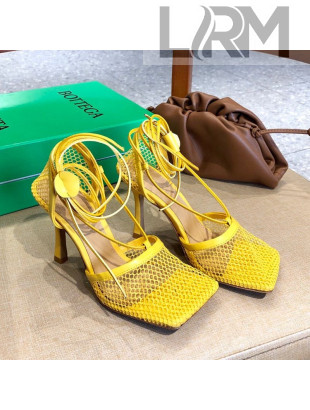 Bottega Veneta Lambskin Mesh Sandals 9cm Yellow 2021