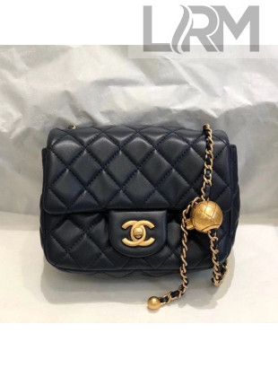 Chanel Lambskin & Gold-Tone Metal Flap Bag AS1786 Navy Blue 2020 TOP