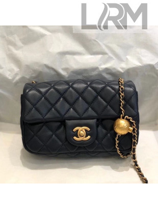 Chanel Lambskin & Gold-Tone Metal Flap Bag AS1787 Navy Blue 2020 TOP
