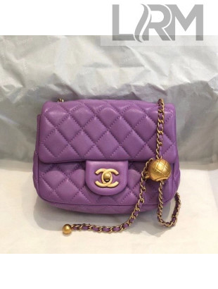 Chanel Lambskin & Gold-Tone Metal Flap Bag AS1786 Purple 2020 TOP