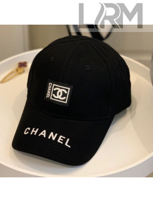 Chanel Canvas Baseball Hat Black 2021 10