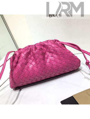 Bottega Veneta The Mini Pouch Crossbody Bag in Woven Lambskin Hot Pink 2020