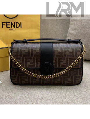 Fendi Leather and Fabric Double F Bag Black 2018