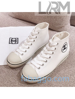 Chanel Canvas High-Top Sneakers White 2020