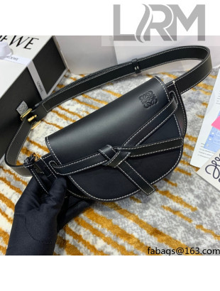 Loewe Mini Gate Belt Bag in Natural Calfskin Black 2021 Top