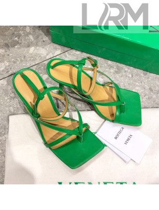 Bottega Veneta Stretch Lambskin Strap Sandals 9cm Grass Green 2021