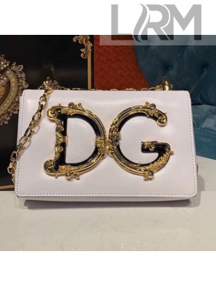 Dolce&Gabbana DG Girls Shoulder Bag in Nappa Leather White 2019