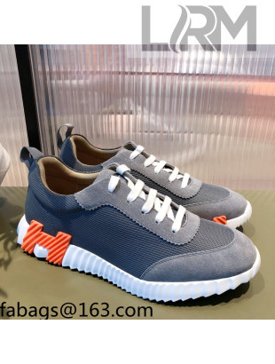 Hermes Bouncing Technical Canvas and Suede Sneakers Grey 2021 06