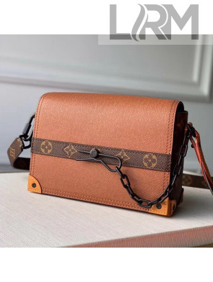 Louis Vuitton Men's Saffiano Calfskin Box Crossbody Bag M30717 Brown 2020