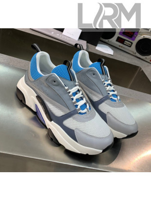 Dior B22 Sneaker in Calfskin And Technical Mesh Grey/Blue 2020