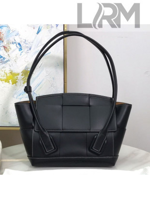 Bottega Veneta Arco Small Bag in Smooth Maxi Woven Calfskin Black 2019