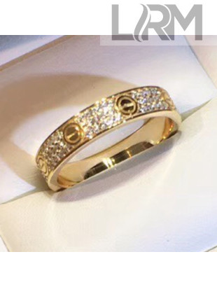 Cartier Paved Crystal Ring Yellow Gold 2019