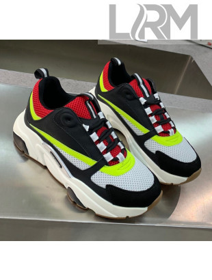 Dior B22 Sneaker in Calfskin And Technical Mesh Black/Red/Green 2020