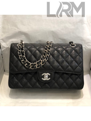 Chanel Quilted Big Grained Calfskin Medium Classic Flap Bag A01112 Black/Silver 020 2021 